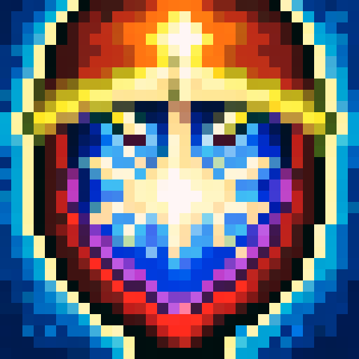 Create a 32x32 pixel game icon featuring a mage's spell, rendered in skill art style, with a close-up portrait of the mage casting a spell in vibrant sRGB colors.