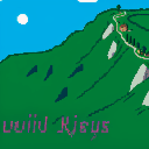 mountain ridge with exposed rock, small town and vineyards below