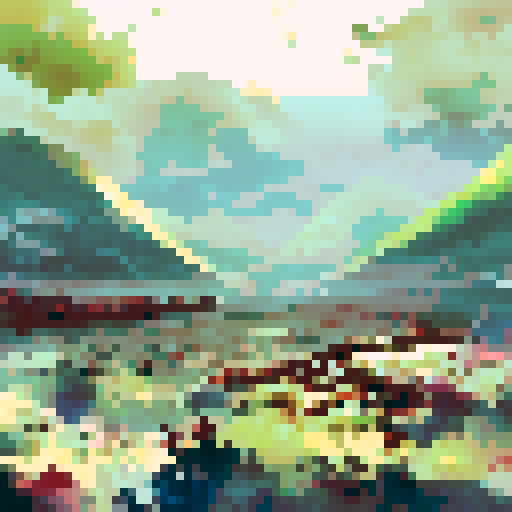 landscape enviroment for creating a tileset for an isometric game, semi realistic