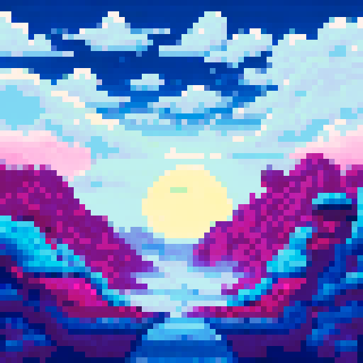 sky with fluffy white clouds on top of the image, rolling green hills on the bottom of the image