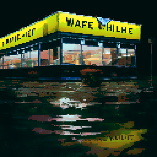 Waffle House on a black background