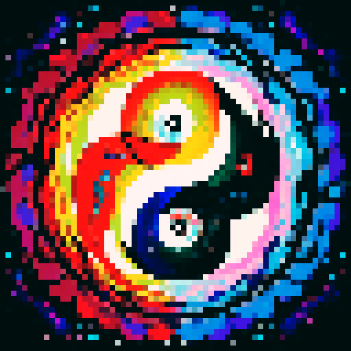 Create images with twinflames incorporated in the painting of yin and yang in middle and maybe gaia tree forming twinflames having their arms around yin and yang symbol?