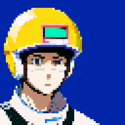 Male Space Pilot with Helmet covering face. Anime style