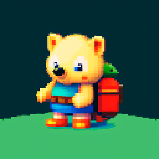 antropomorphic hedgehog with backpack