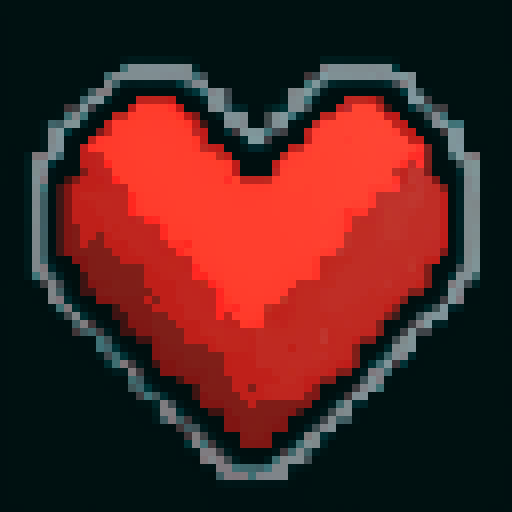 2d, pixel art, red shades, detailed border