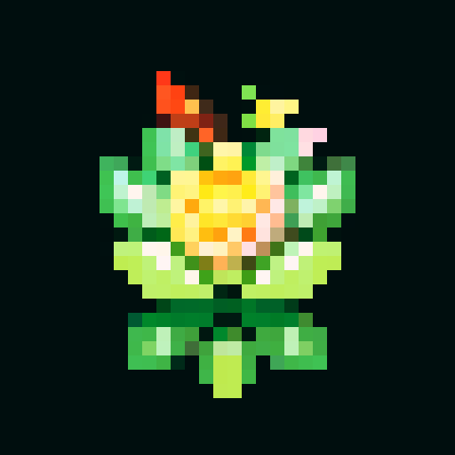 A beautiful, flower-adorned creature with vibrant petals, delicate wings, and a graceful appearance. It emits a faint floral fragrance and has a serene expression. No background.