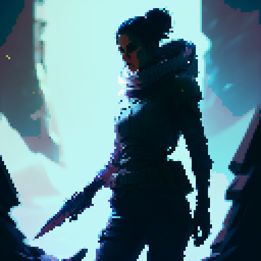 Female Rogue, stealthily navigating through shadows, slyly evading detection, with a thin frame, in a fantasy RPG art style, Holding a dagger,