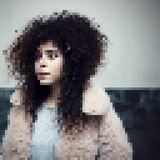 a girl with curly hairs listing music in metro