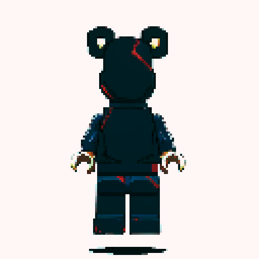 Superman, Lego, pixelated, vibrant colors, blocky, retro, 8-bit, square pixels, sharp edges, low resolution, small details, iconic costume, flying, cape, red and blue, primary colors, simple shapes, nostalgic, video game style, sRGB color space