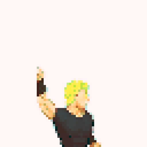 realistic pose, less rigid, pixel art style, sRGB