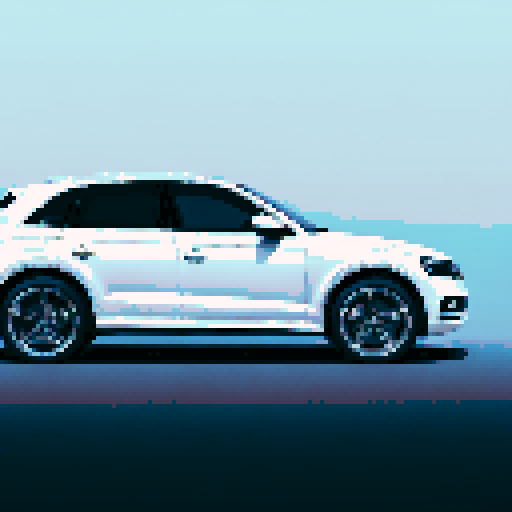 Photorealistic, centered Audi Q5 in a three quarter view, clean background, pixel art style with sRGB colors