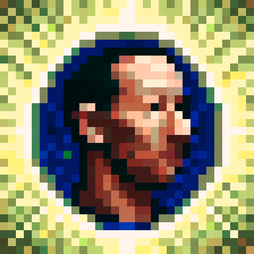 Marc Zuckerberg, reality-bending ads, game icon, 32x32 pixel art, sRGB, skill art, close up, portrait, tech-savvy genius, glitchy effects, neon colors, futuristic headset, digital manipulation, surreal background