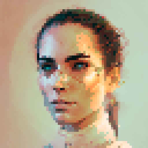 fantasy warrior portrait, dungeon and dragons, pixel art