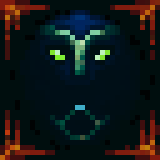 2d pixel art,  UI box, evil vibe, vibrant background with red and orange