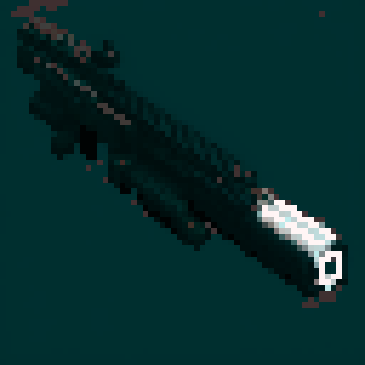 M4A1 Rifle icon, white background, black icon, pixel art