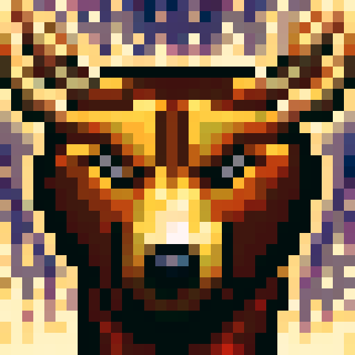 pixelated bull, 32x32, pixel art, close-up, portrait, clear outline of character, nft character