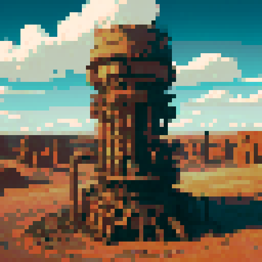 worn and weathered, industrial excavation machine, towering over the desolate landscape, surrounded by swirling clouds of dust and debris, with intricate mechanical gears and steampunk-inspired design
