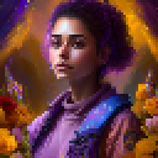 Vibrant, celebratory, and religious

Flowers and candles adorn the colorful altar as a Latina mother, surrounded by her loving family, bows her head in prayer to honor the divine on Mother's Day 2023.