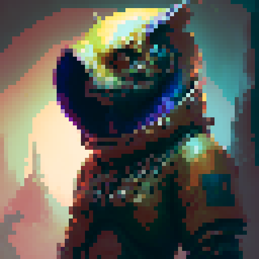 bold, fierce, yet slightly adorable monster with glowing eyes