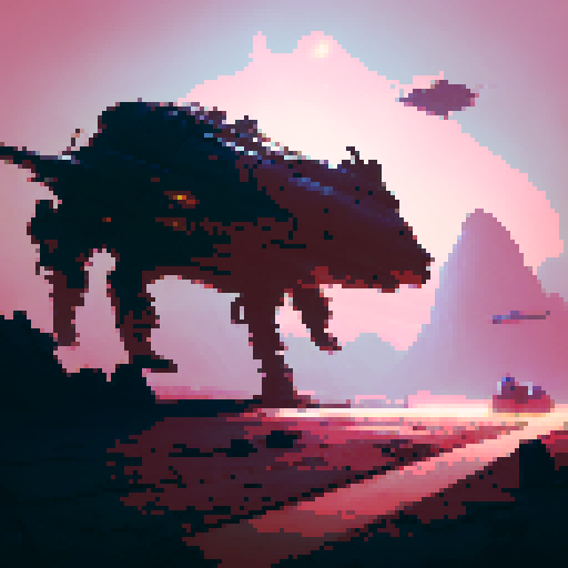 A field of explosive landmines. Color scheme red, blue and brown.