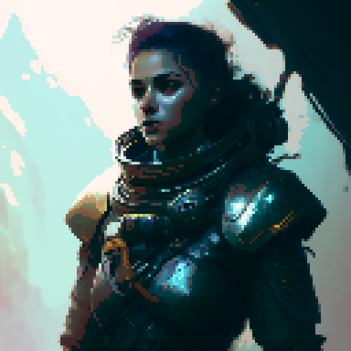 warrior, futuristic suit, ancient sword, fantasy RPG