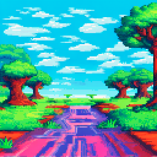 make a background with a sky, and a bunch of huge roots to the right