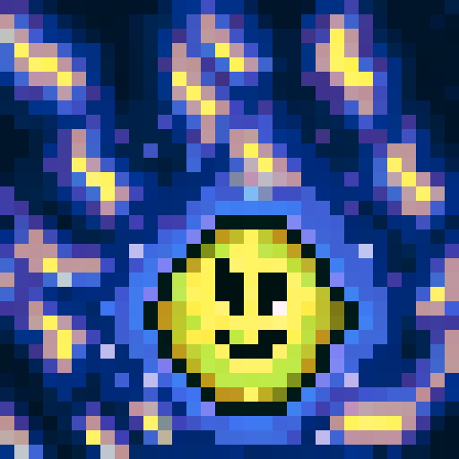 "Create a menacing, pixelated game icon featuring a close-up, skillful portrait of an evil villain with piercing red eyes, sharp fangs, and a sinister grin, set against a blood-red background that exudes a palpable sense of dread."