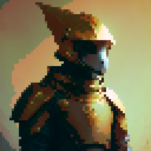 knight with golden armor and a katana