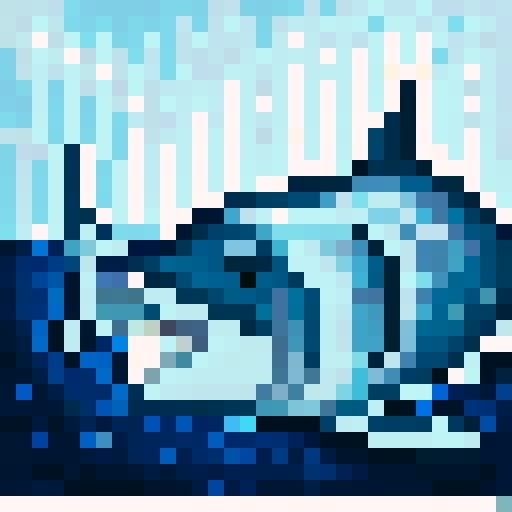 great white shark, 32x32 pixel art
