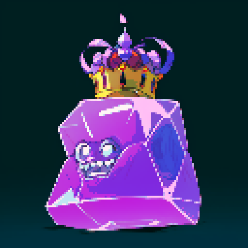 Gelatinous cube wearing crown