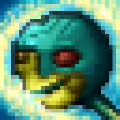 Cute alien with smile. Centre with padding around the outside