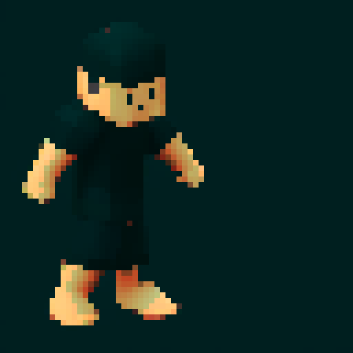 A streeth fighter in a black shirt an black shorts. strong wide boddy, short arms, short legs