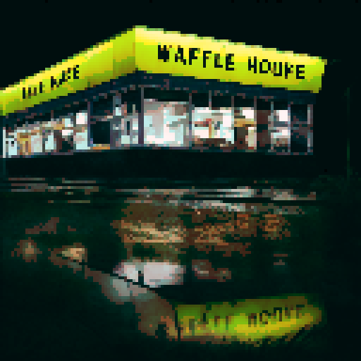 Waffle House on a black background