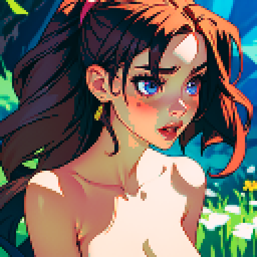 bust shot of sexy naked woman being stimulated