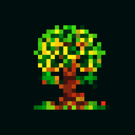 large, powerful, intertwined vines and roots, sharp thorns, glowing yellow eyes, fierce expression, menacing grace, ready to ensnare enemies, pixel art, sRGB