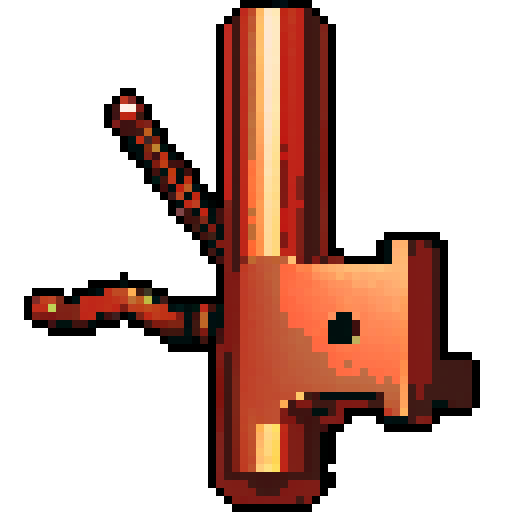 corkscrew with gear teeth in copper. Usable as an asset (clear, thick lines and a white background)