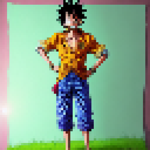 Luffy from one piece,vivid colors,full body,potrait