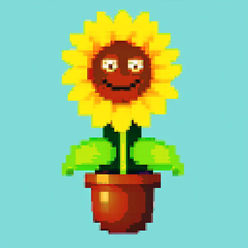 sunflower with smiling face