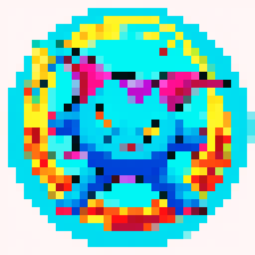 Vibrant, pixelated Pokemon-like monster with exaggerated features in a dynamic pose, surrounded by energetic lightning bolts and set against a whimsical landscape with captivating battle scenes, all rendered in retro video game vibes and bold outlines, showcasing immersive 8-bit world with intricate pixel art details and visually stunning abilities, creating a nostalgic charm and immersive gameplay experience in the charming character sprites and diverse creature designs, 