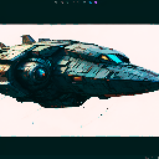 spaceship, sideview, pixel art, flying through a vibrant galaxy filled with swirling nebulas and twinkling stars