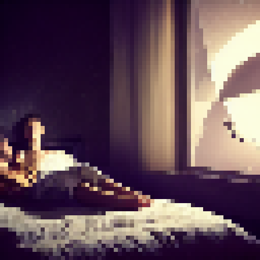 sci-fi room 
a boy laying in bed and a girl is next to window smoking a cigarrete