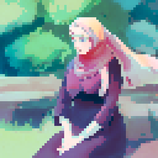 Amanda Seyfried's thick, natural curves accentuated by a tight dress, framed by a beautiful hijab, in a landscape portrait with dreamy, soft focus