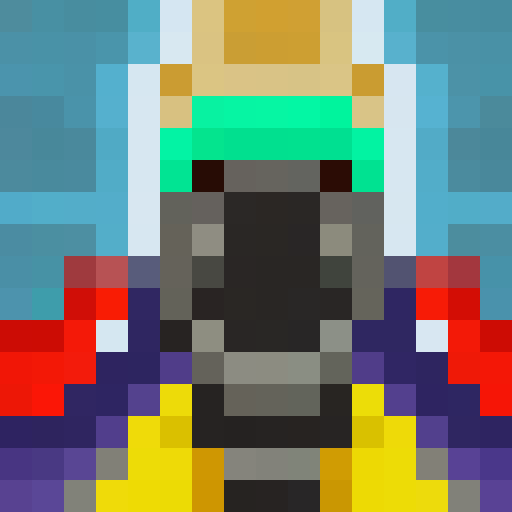 Two geese, pixelated feathers, game icon, 16x16, close-up, portrait, vibrant colors, expressive eyes