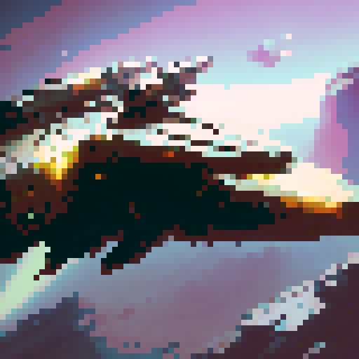 Topdown Spaceship with gatling guns