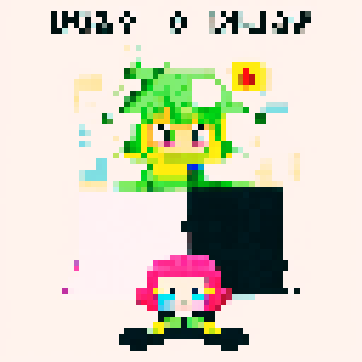 witchy text, "50% OFF", pixel art, sRGB