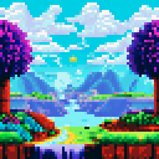 Realistic purple hedgehog, pixel art, 3D, sRGB, vibrant background, scenic landscape