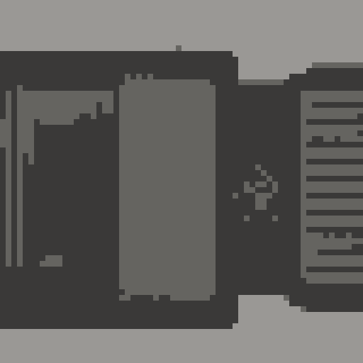 Pixelated tank on a war-torn battlefield, surrounded by explosions and smoke, with soldiers amidst ruins and debris, in a gritty and retro style with muted colors and intense action-packed scenes, all captured from an aerial view to create an immersive and iconic image