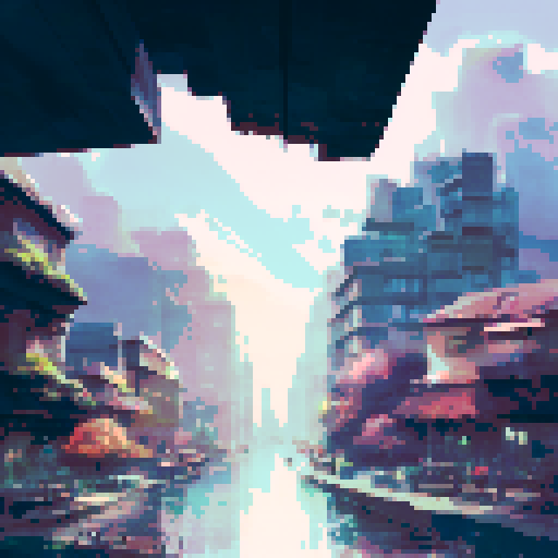 City skyline, tall skyscrapers, vibrant colors, busy streets, bustling traffic, glowing lights, serene river, reflective water, towering bridges, lush green parks, majestic mountains, dramatic clouds, golden sunset, ethereal haze, dreamlike atmosphere, surreal beauty, captivating architecture, intricate details, mesmerizing perspective, grandeur and elegance, harmonious blend of nature and urbanity, a masterpiece in landscape portrait style