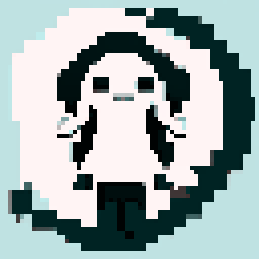 Cartoon like Ghost squid Character  with white and black color.