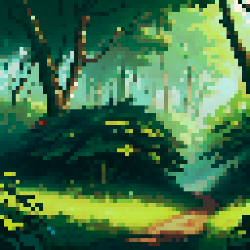 The scene should evoke a sense of intense combat, with natural environment reflecting the aftermath of a fierce battle. The dense jungle should be lush with various shades of green, tall trees, thick underbrush, and large ferns. Incorporate signs of conflict such as broken branches, disturbed foliage, and faint smoke or fire remnants in the background. The terrain should include uneven ground with scattered rocks and perhaps a muddy path. The sky, partially visible through the canopy. Dark tone.